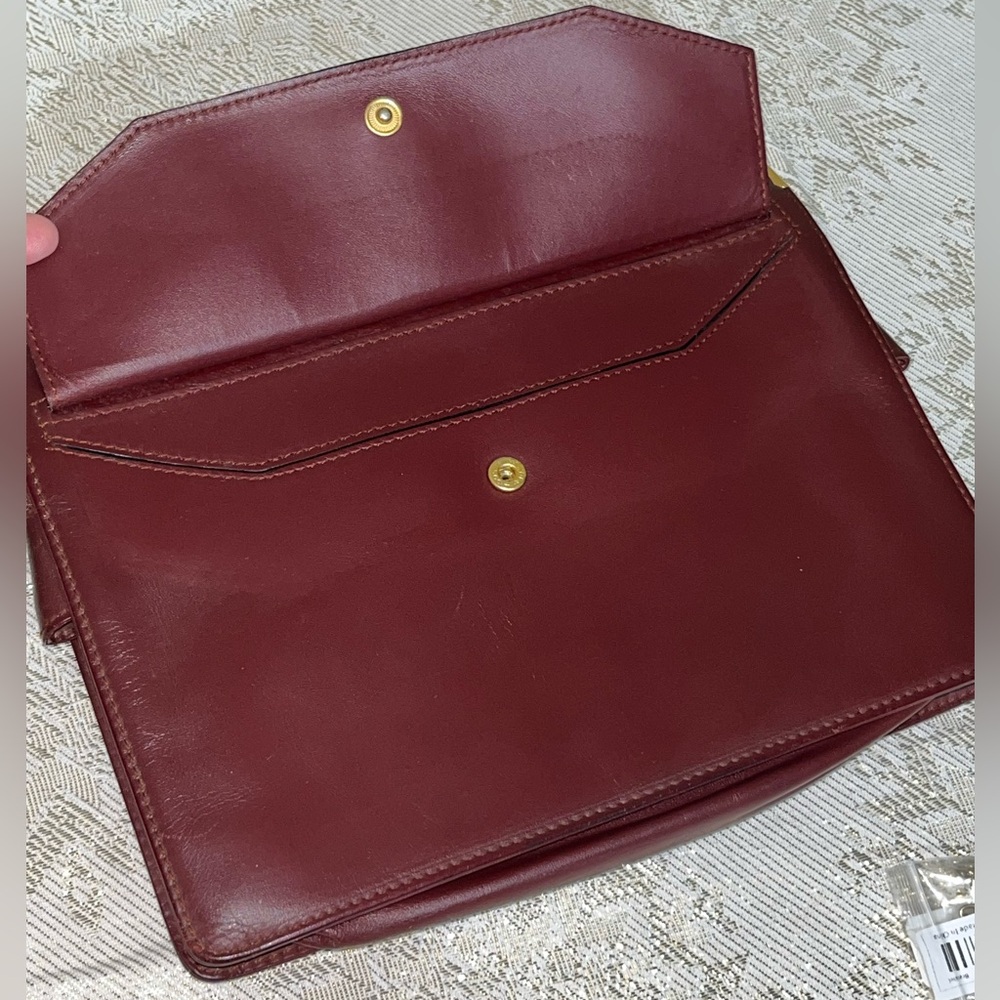Vintage Cartier Leather Bordeaux Burgundy Clutch Wristlet - Picture 12 of 14